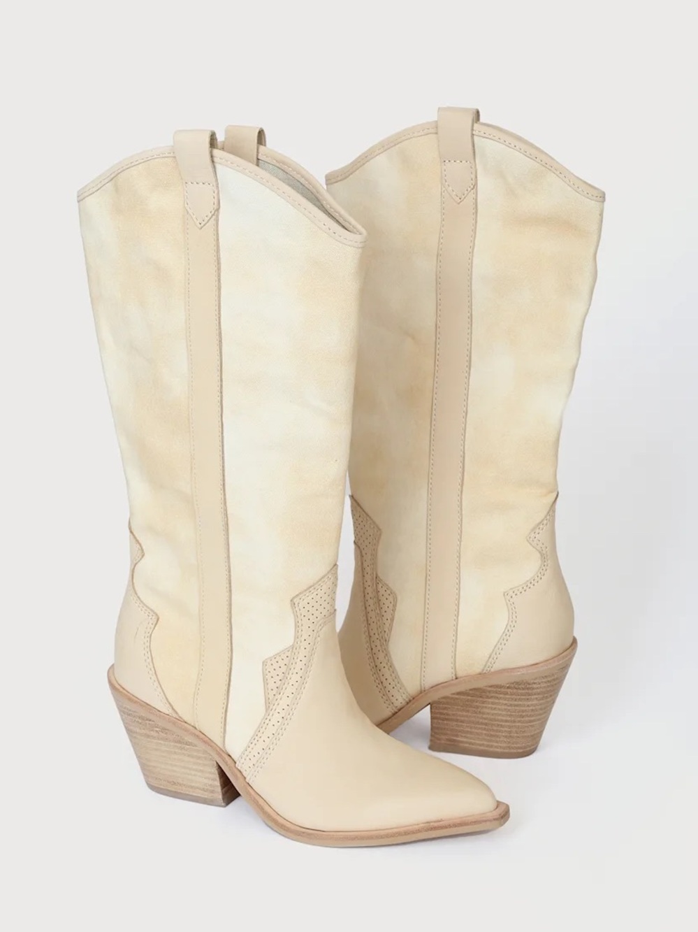 Dolce Vita Navene Vanilla Nubuck Leather Slip-On Knee High Boots